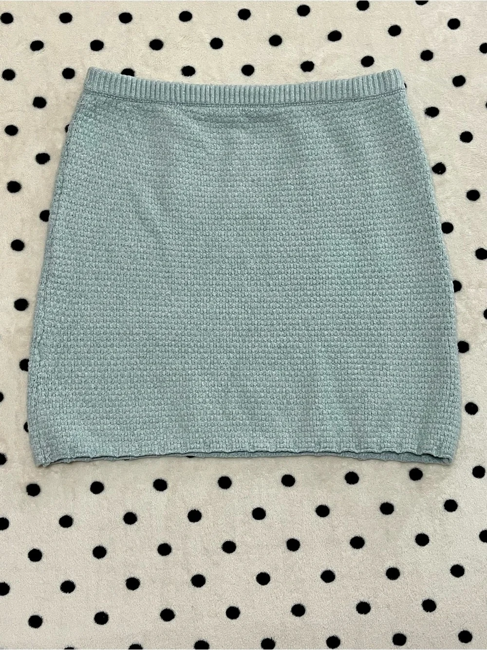 Free People Light Blue Textured Knit Mini Skirt Size L